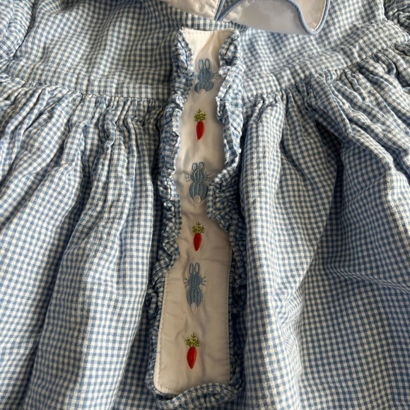 Switch-a-Roo Pleated Smocked Blue White Easter Spring Dress size 6Y Church - Picture 2 of 8